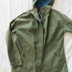 Olive Khaki Green Jacket with Hoodie